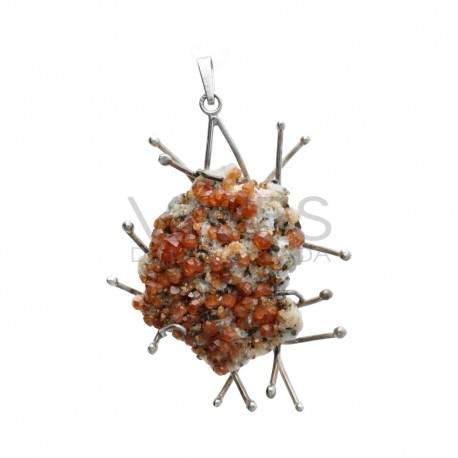 Pendant of Spessartine Garnet in Sterling Silver 925