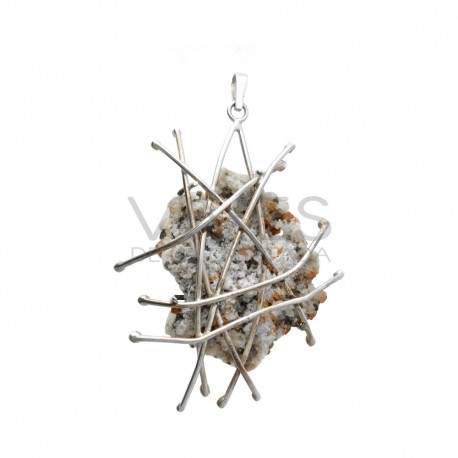 Pendentif grenat spessartine en argent 925