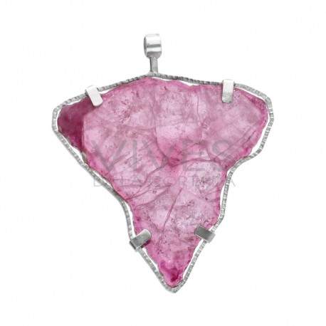 Pendant of Rubelite in 925 Sterling Silver (C8)