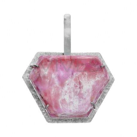 Pendant ruby in 925 Sterling Silver (D59)