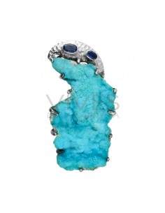 Pendant of Hemimorphite in Sterling Silver 925