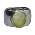 Anillo de Ópalo en Plata de Ley 925 y Oro de 1º Ley (A68)