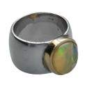 Anillo de Ópalo en Plata de Ley 925 y Oro de 1º Ley (A68)