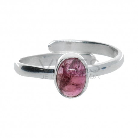 Conjunto de Turmalina Rosa Facetada en Plata de Ley 925