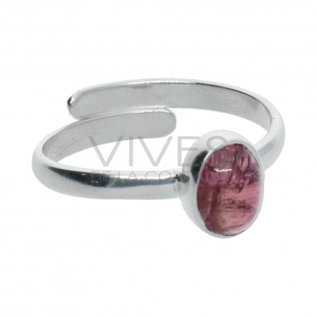 Conjunto de Turmalina Rosa Facetada en Plata de Ley 925