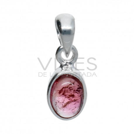 Conjunto de Turmalina Rosa Facetada en Plata de Ley 925