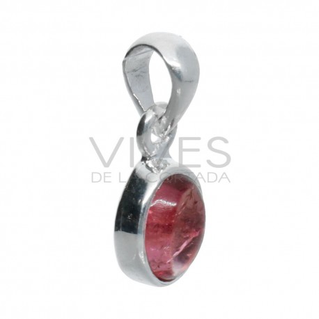 Conjunto de turmalina rosa facetada em prata de lei 925