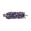 Brazalete de Amatista y Perlas de Rio Gris en Plata de ley 925