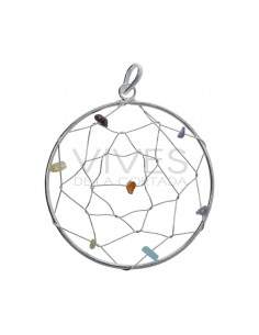 Pendentif Attrape-rêves Grand en plaqué argent