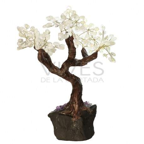 Árbol de Cuarzo Grande  con Base de Drusa de Amatista
