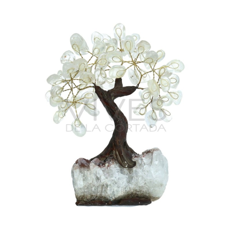 Árbol de Cuarzo Pequeño con Base de Drusa Amatista