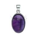 Pingente de Ametista Médio em Prata de Lei 925