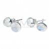 Medium Moonstone Earrings in Sterling Silver