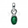 Faceted Emerald Pendant in Sterling Silver 925