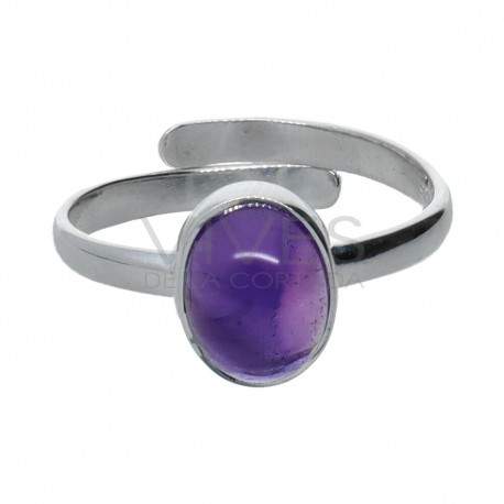 Conjunto de Amatista Oval en Plata de Ley 925