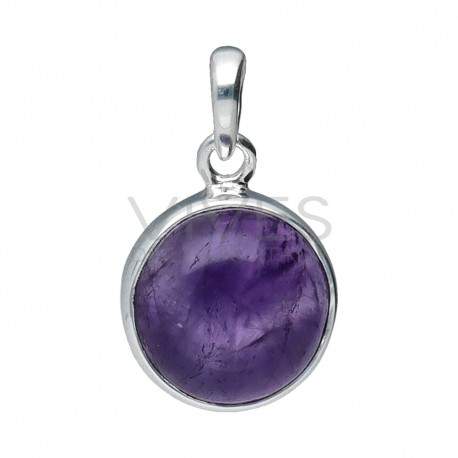 Conjunto de Amatista Círculo en Plata de Ley 925