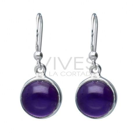 Conjunto de Amatista Círculo en Plata de Ley 925