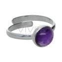 Conjunto de Amatista Círculo en Plata de Ley 925