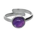 Conjunto de Amatista Círculo en Plata de Ley 925