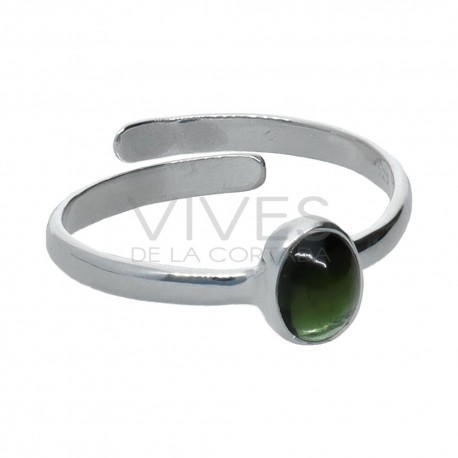 Green Tourmaline Set in 925 Sterling Silver