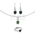 Conjunto de Turmalina Verde en Plata de Ley 925