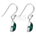 Conjunto de Malaquita Círculo en Plata de Ley 925