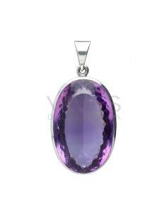 Colgante de Amatista Facetado en Plata de Ley 925 (J64)