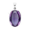 Faceted Amethyst Pendant in 925 Sterling Silver (J64)