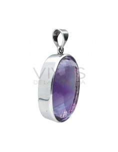 Pendentif d'améthyste à facettes en argent 925 (J64) 2
