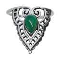 Anillo en Baño de Plata con Mineral -A74-