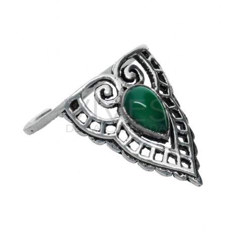 Anillo en Baño de Plata con Mineral -A74-