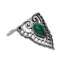 Anillo en Baño de Plata con Mineral -A74-