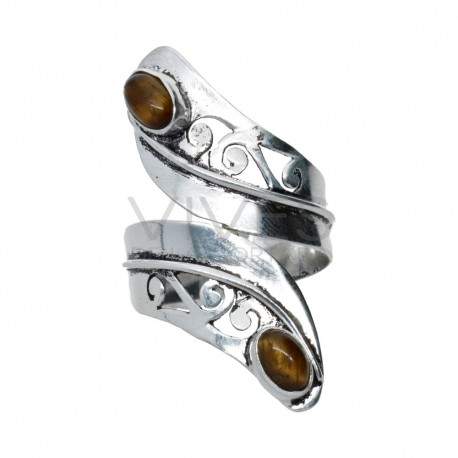 Ring in Silver Plating with Mineral -A66-