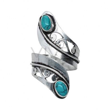 Ring in Silver Plating with Mineral -A66-