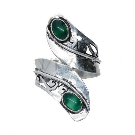 Ring in Silver Plating with Mineral -A66-