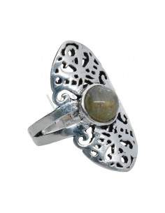 Ring in Silver Plating with Mineral -A67-