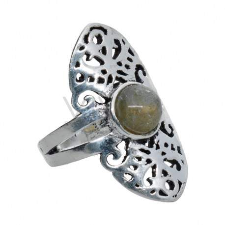 Ring in Silver Plating with Mineral -A67-