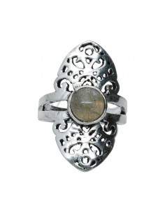 Anillo en Baño de Plata con Mineral -A67- 2