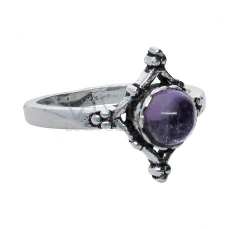 Anillo en Baño de Plata con Mineral -A38-