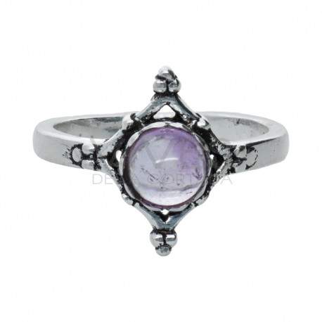 Anillo en Baño de Plata con Mineral -A38-