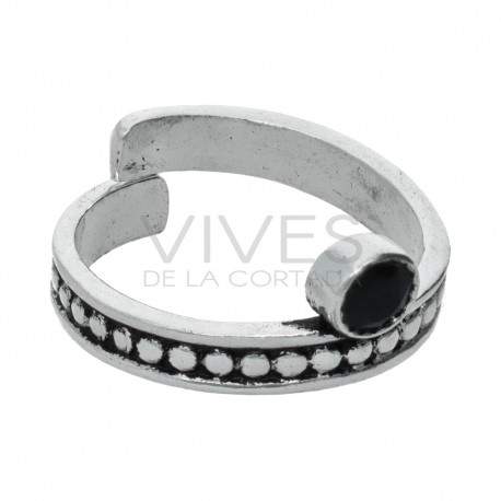 Ring in Silver Plating with Mineral -A75-