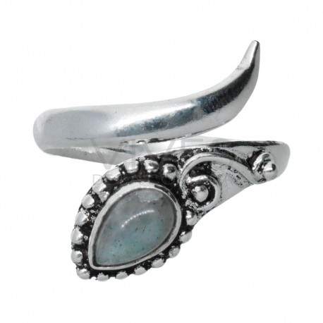 Anillo en Baño de Plata con Mineral -A65-
