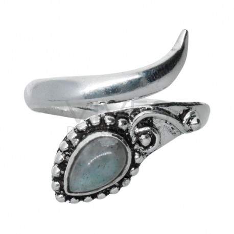 Ring in Silver Plating with Mineral -A65-