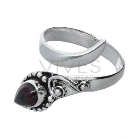 Anillo en Baño de Plata con Mineral -A65-