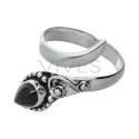 Ring in Silver Plating with Mineral -A65-