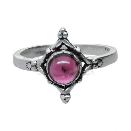 Anillo en Baño de Plata con Mineral -A38-