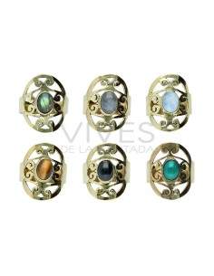 Bague bronze avec minerai -61-