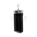 Catedral grande pendente de turmalina preta em Sterling Silver 925