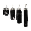 Ciondolo in Tormalina Nera Grande a forma di Cattedrale in Argento Sterling 925