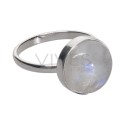 Anello Cerchio di Pietra Lunare di dimensioni medie in Argento Sterling 925